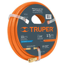 TRUPER MANGUERA PARA COMPRESOR 15M NARANJA