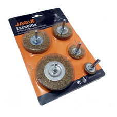 JAQUE Juego Escobillas Redonda Taladro 5 PCS
