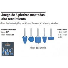 TRUPER Juego de 5 Piedras Montadas